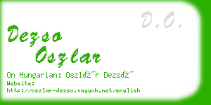 dezso oszlar business card